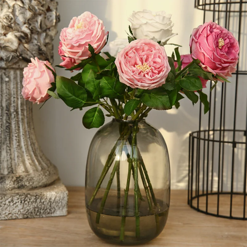Interior Design Home Decor - 45cm Artificial Flower Austin Rose Moisturizing