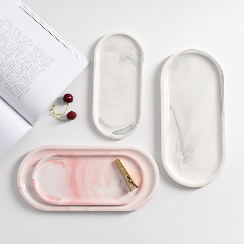 Nordic Marble Texture Tray Cer - Travertine Tray Oval avis et prix
