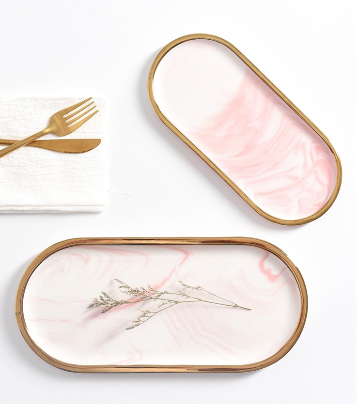 Nordic Marble Texture Tray Cer - Travertine Tray Oval avis et prix