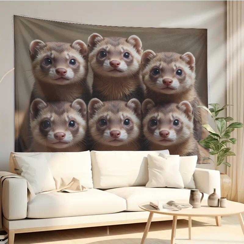Cute Ferret Group Tapestry Wal - Interior Design Home Decor avis et prix