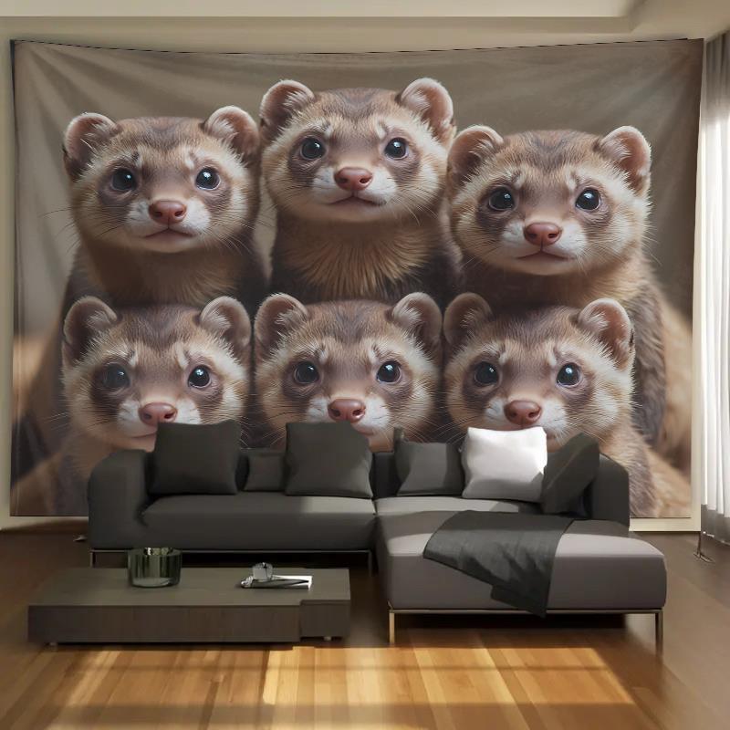 Cute Ferret Group Tapestry Wal - Interior Design Home Decor avis et prix