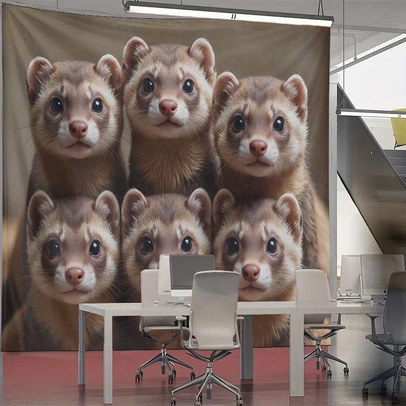 Cute Ferret Group Tapestry Wal - Interior Design Home Decor avis et prix