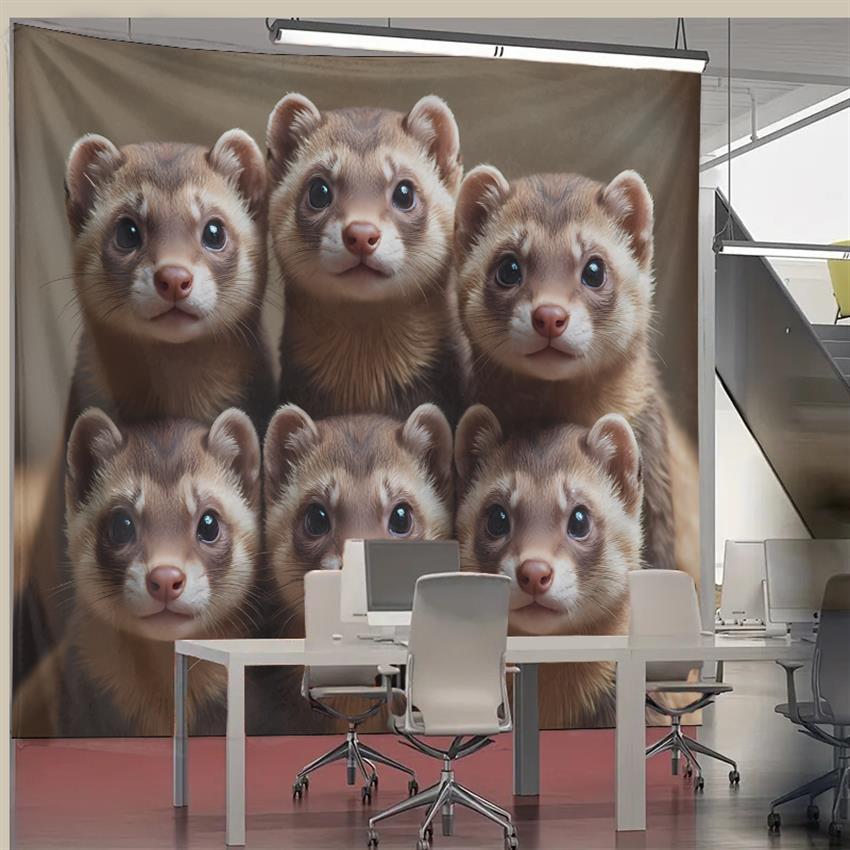 Cute Ferret Group Tapestry Wal - Interior Design Home Decor avis et prix
