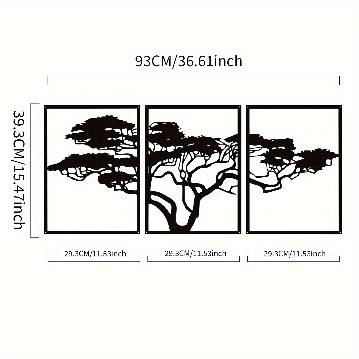 3pcs Black Metal Wall Art Deco - Interior Design Modern avis et prix