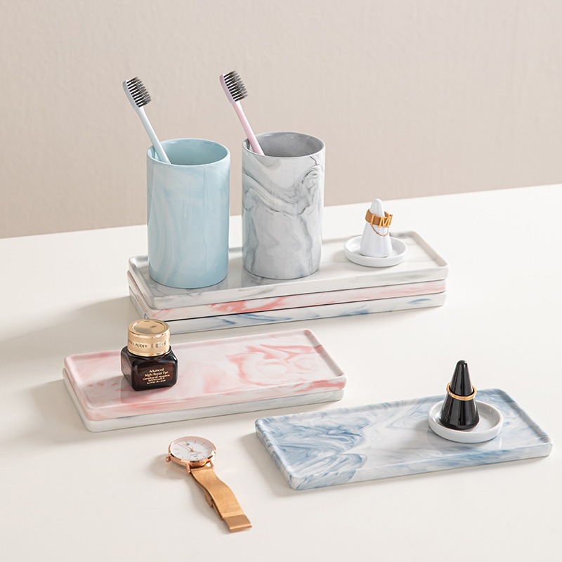 Rectangular Ceramic Tray Creat - Travertine Tray Oval avis et prix
