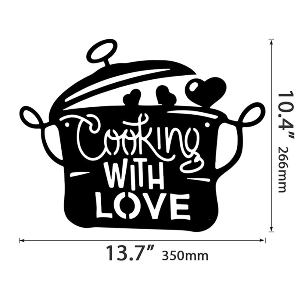 Black Metal Kitchen Pot Sign C - Interior Design Modern avis et prix