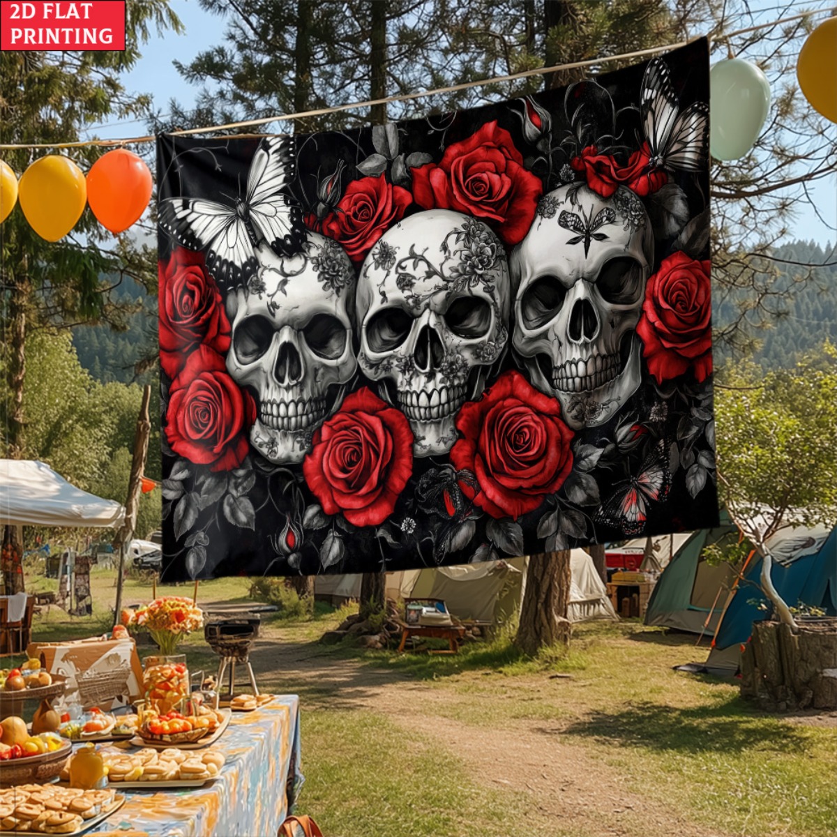 unframed Skull and Roses Gothi - Interior Design Home Decor avis et prix