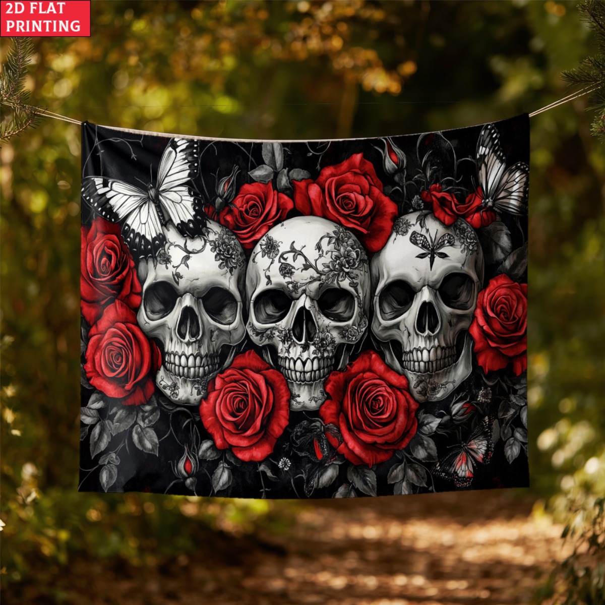 unframed Skull and Roses Gothi - Interior Design Home Decor avis et prix