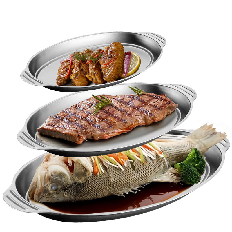3pcs/6pcs Stainless Steel Serv - Travertine Tray Oval avis et prix