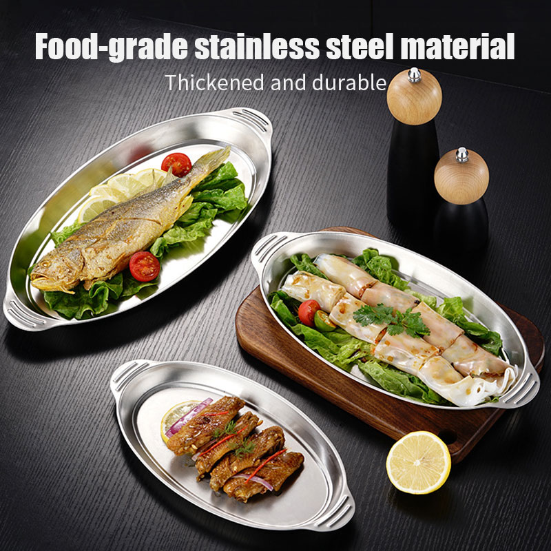 3pcs/6pcs Stainless Steel Serv - Travertine Tray Oval avis et prix