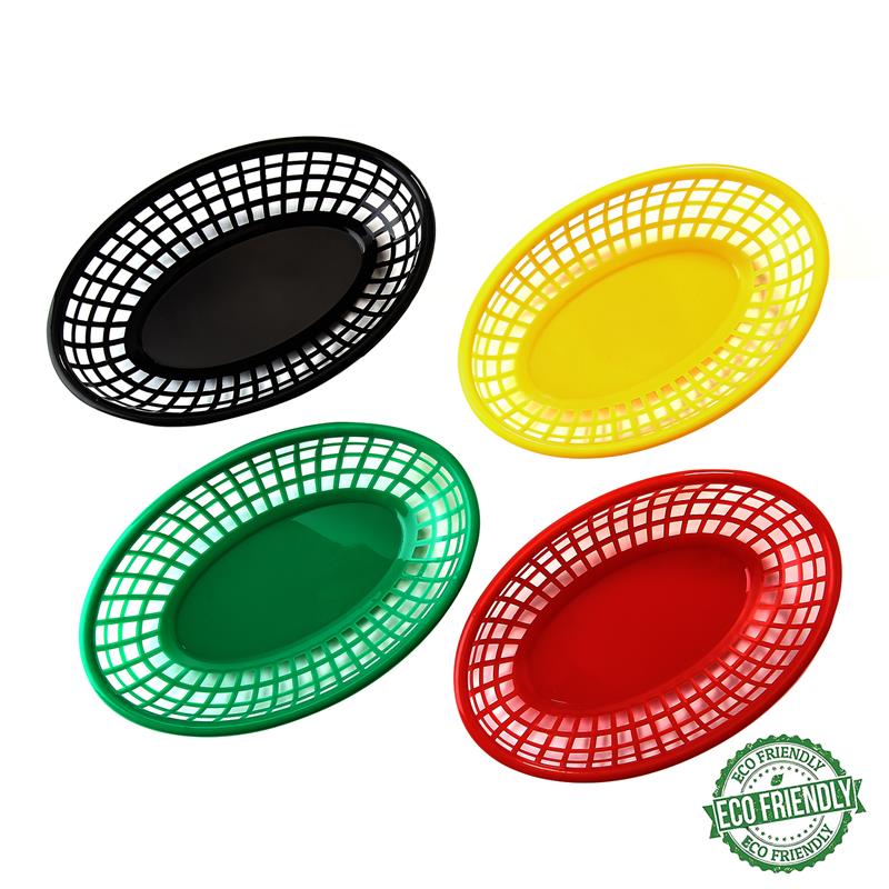 6-12Pcs Fast Food Baskets Plas - Travertine Tray Oval avis et prix