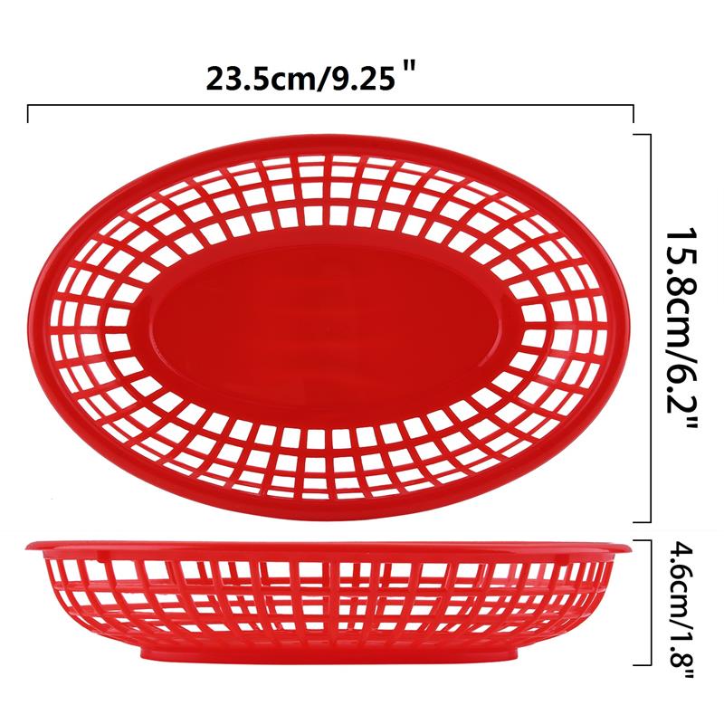 6-12Pcs Fast Food Baskets Plas - Travertine Tray Oval avis et prix