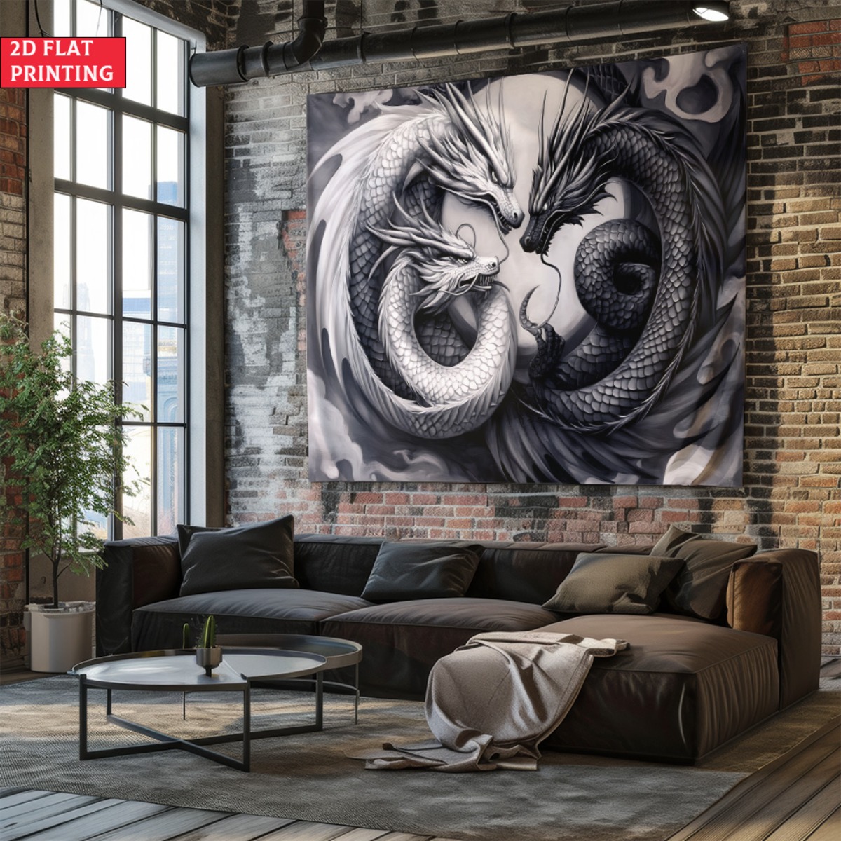 Black and White Yin Yang Drago - Interior Design Home Decor avis et prix