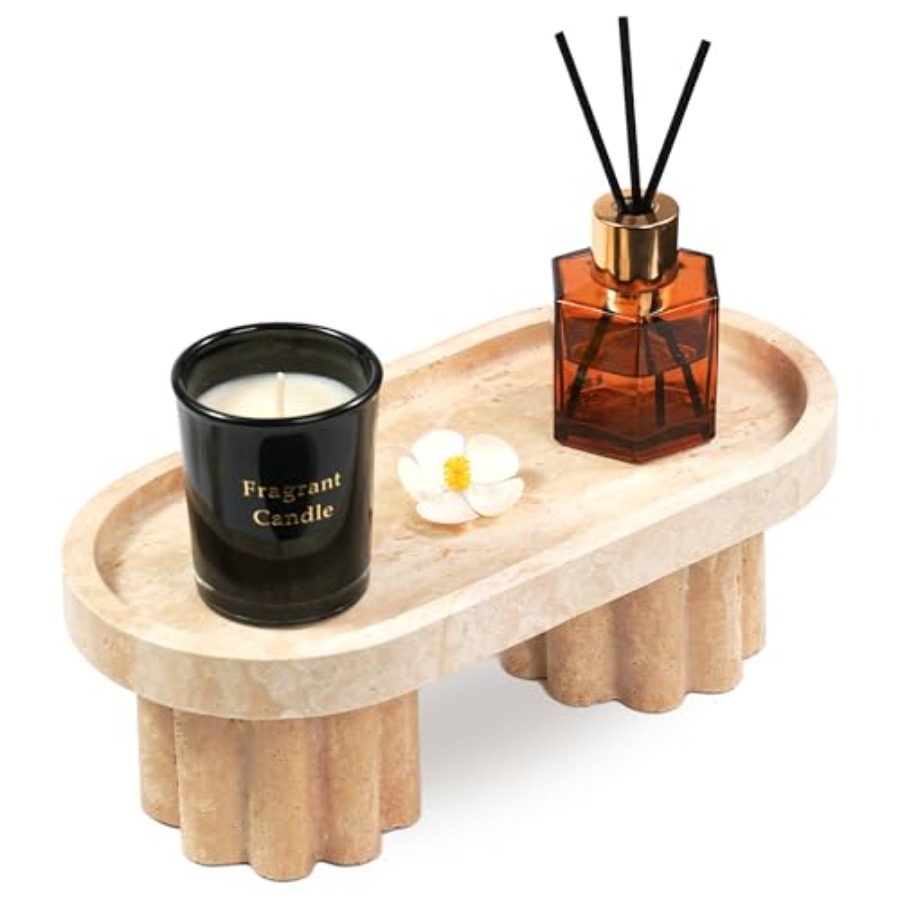 Travertine Marble Perfume Tray - Travertine Tray Oval avis et prix