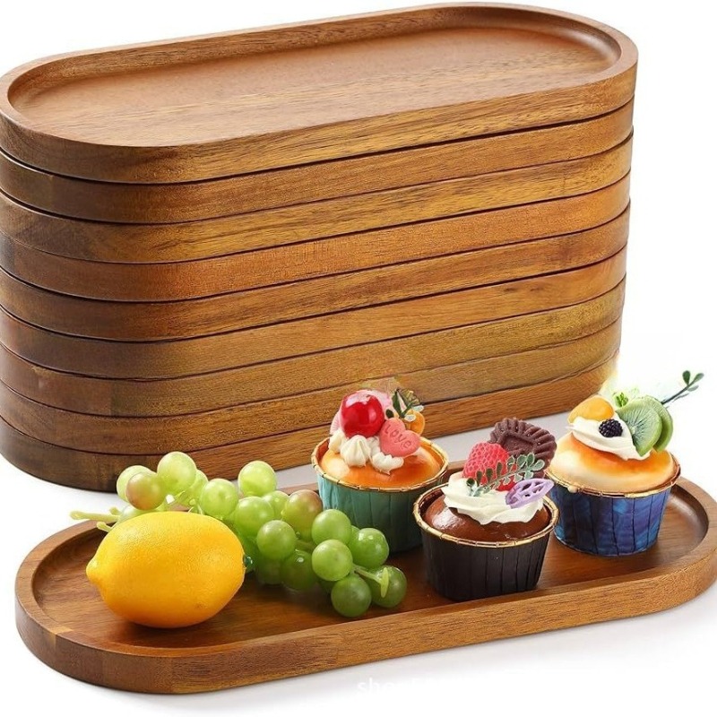 Wabi Sabi Style Acacia Wood De - Travertine Tray Oval avis et prix