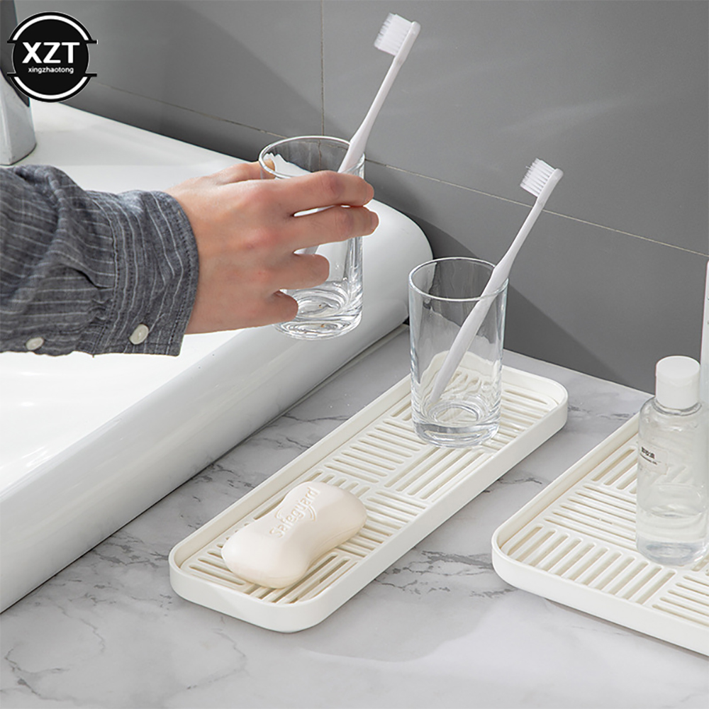 Sink Soap Organzier Rack Plast - Travertine Tray Oval avis et prix